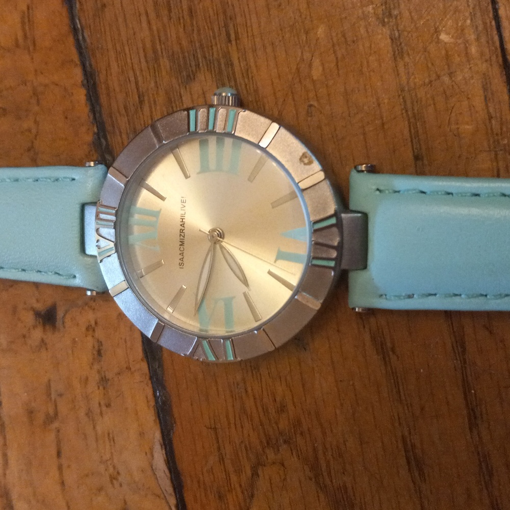 Isaac Mizrahi Live Teal Roman Numeral Watch